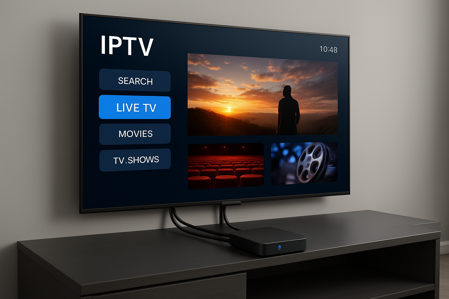Android TV Box com interface IPTV