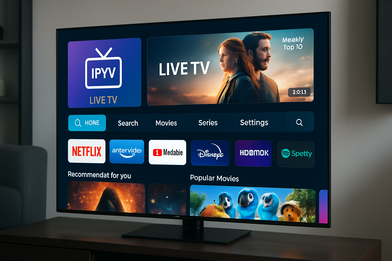 Smart TV Samsung com interface IPTV
